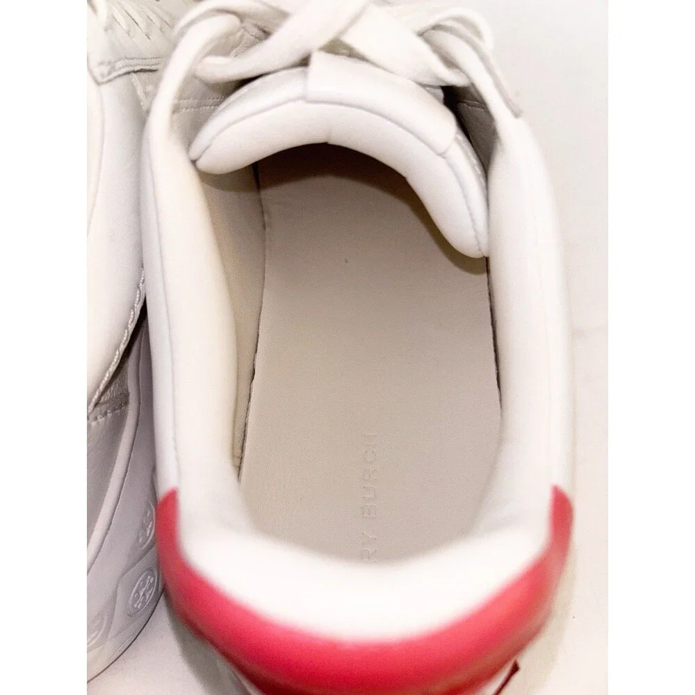 Tory Burch Ladybug Leather Sneakers Trainer Purity Coral Crush US 8